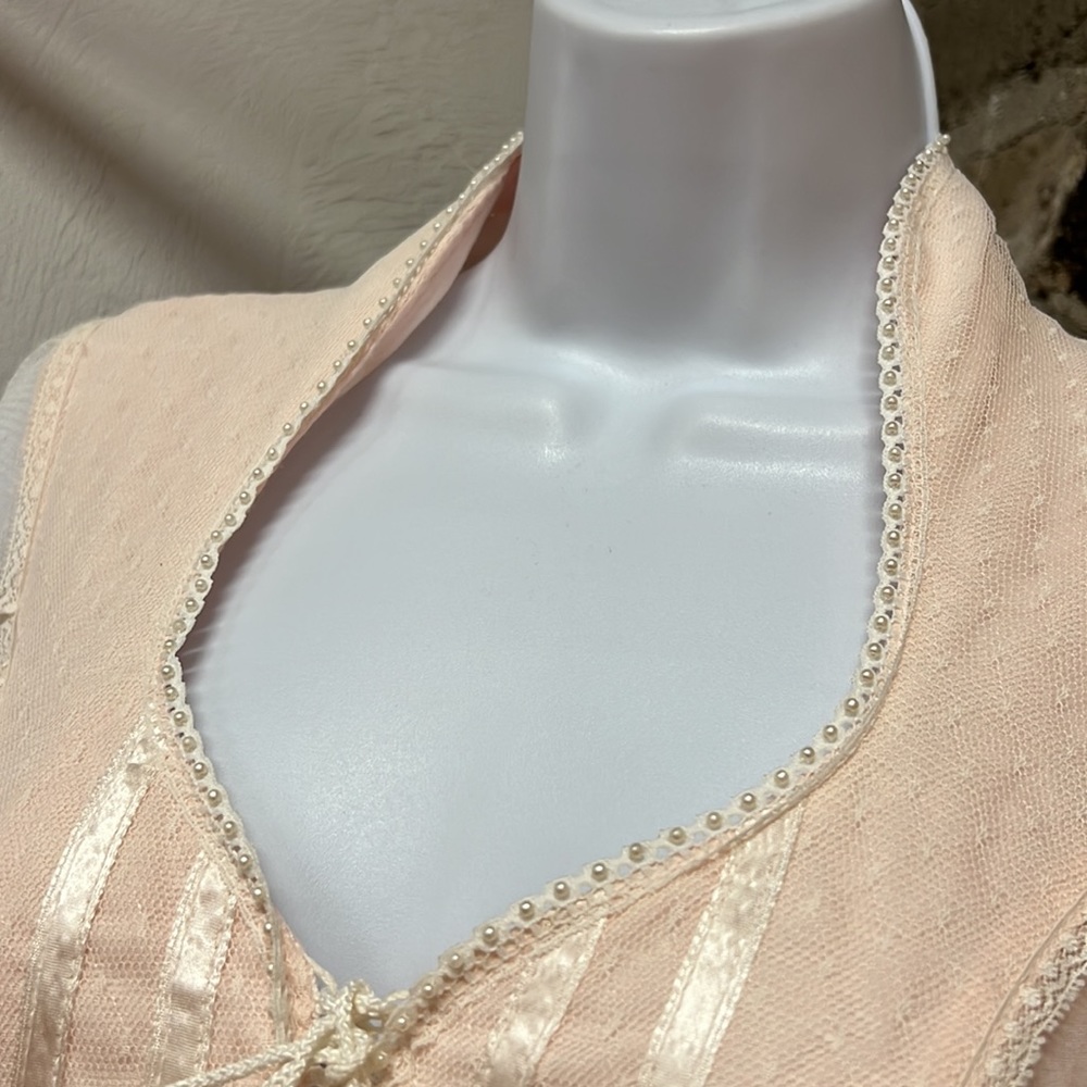 Vintage Gunne Sax Corset Long Sleeve Pink Maxi Dress - Picture 4 of 16
